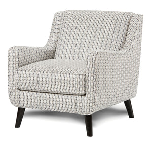 English Elm Soft Vintage Pop Art Upholstered Chair with Sloping Track Arms, Tapered Dark Wood Legs, Welt Trim B2741P376975