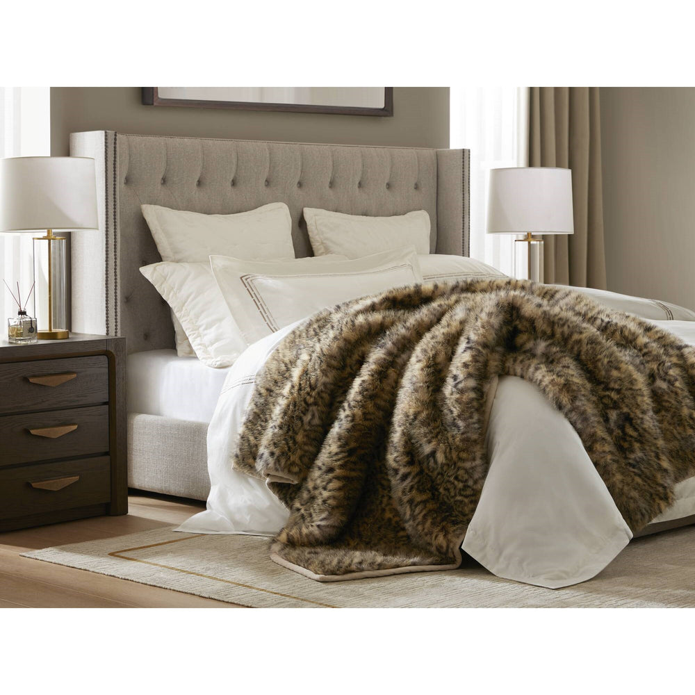 JLA Home Harbor House - Faux Botswana-Inspired Fur Throw Blanket — Sustainable, OEKO-TEX & GRS Certified Plush Luxury Draping Comfort Leopard HHD50-1911
