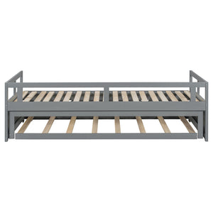 English Elm Extending Twin Daybed with Pull Out Trundle Solid Pine Wood Frame Guest Room N708P336535E