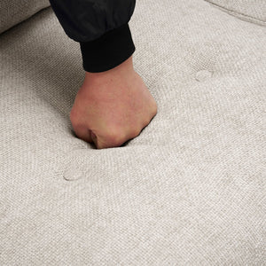 English Elm Christopher Knight Home® - 78" Upholstered Sofa with Tufted Linen-Like Fabric, Deep 19" Seat, Sturdy Rubber Wood Legs, 900lb Capacity Gray+Beige N763P243921A