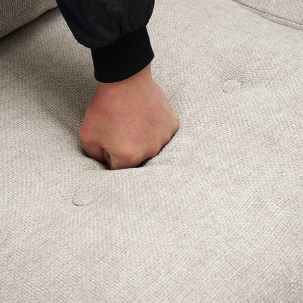 English Elm Christopher Knight Home® - 78" Upholstered Sofa with Tufted Linen-Like Fabric, Deep 19" Seat, Sturdy Rubber Wood Legs, 900lb Capacity Gray+Beige N763P243921A