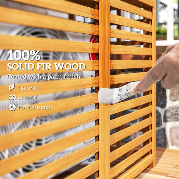 English Elm Outsunny Fir Wood Ac Enclosure Outdoor Privacy Screen with Plant Shelves Patio W2225P485608