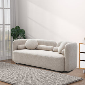 English Elm Luxury Boucle Cloud Sofa: Chic Light Beige Two-Seater For Modern Living Rooms & Home Offices, Compact Design W2664P381685