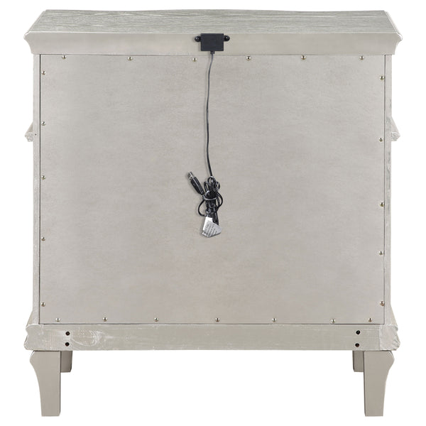 English Elm Evangeline Silver Oak 3-Drawer Nightstand with Hexagonal Hardware, Turned Tapered Legs, Modern Elegance B062P344978