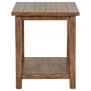 English Elm Castleton Pine Veneer Living Room Table Set with Drawers and Distressed Finish B062S01640