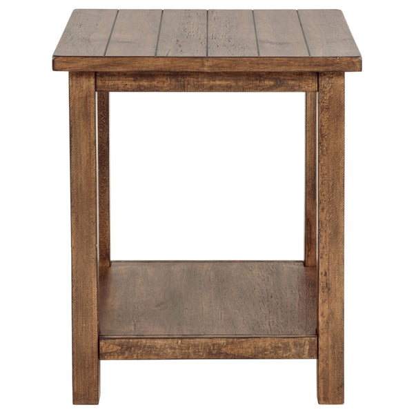 English Elm Castleton Pine Veneer Living Room Table Set with Drawers and Distressed Finish B062S01640