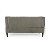 Christopher Knight Home® - Noble House - Weymouth Contemporary Channel Stitch Velvet Settee, Gray