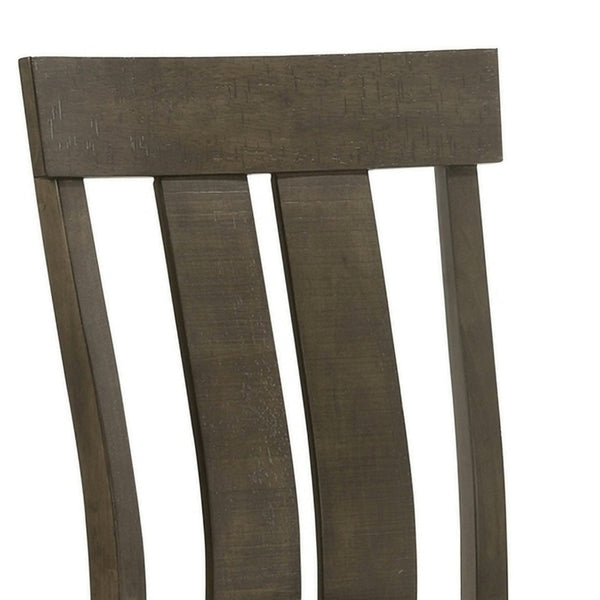English Elm Lyoi Ladder Back Dining Chairs Set of 2 Gray Upholstered Seat Solid Wood Frame B056P417078