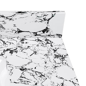 English Elm 37"X22" Panda White Artificial Marble Bathroom Vanity Top With Sink, Backsplash & Easy Install W509P362106