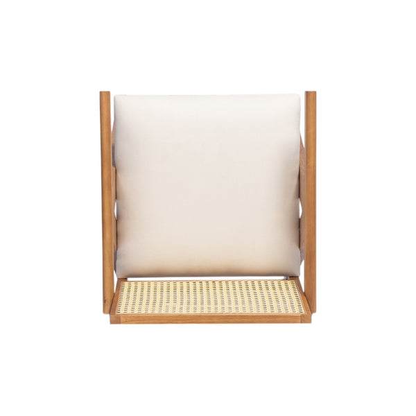 English Elm Christopher Knight Home® - 27" Woven Cane Back Bar Stool with Foam-Padded Polyester Seat, Durable Rubberwood Frame, 300lb Capacity Natural+Cream N780P237930N