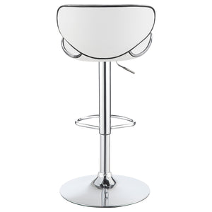 English Elm Edenton White Upholstered Adjustable Bar Stool Set of 2 — Swivel Leatherette Comfort, Metal Base Stable B062P344920