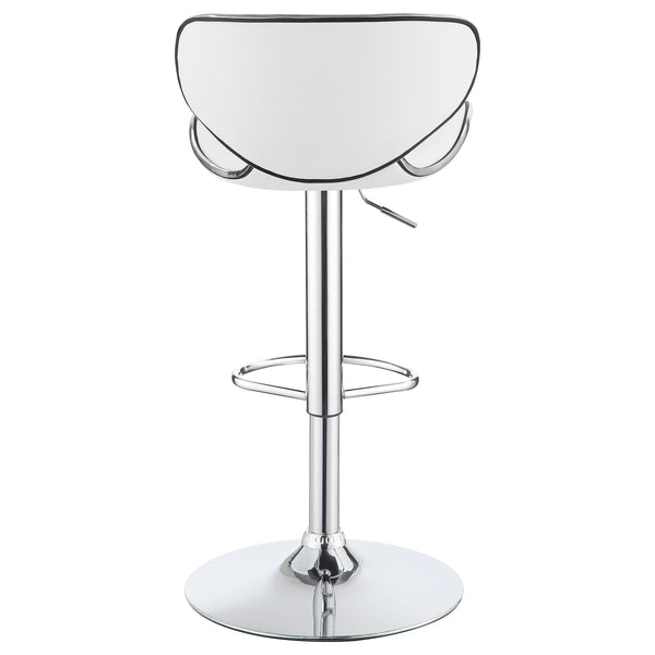 English Elm Edenton White Upholstered Adjustable Bar Stool Set of 2 — Swivel Leatherette Comfort, Metal Base Stable B062P344920