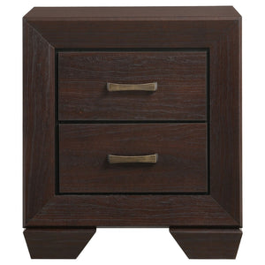 English Elm Warwick Queen Bedroom Set with Leatherette Headboard in Modern Cocoa Finish B062S00753