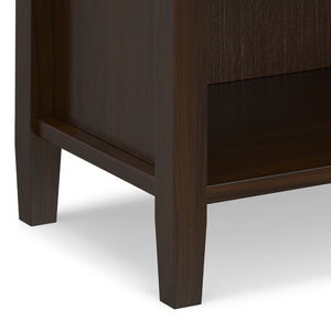 English Elm Warm Shaker Solid Pine Nightstand Two Drawer Open Shelf Farmhouse Bedside Storage B136P420752