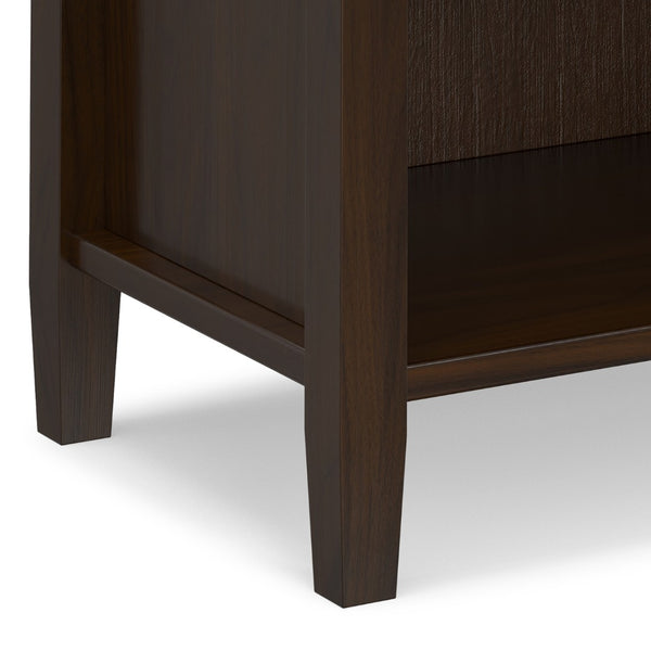 English Elm Warm Shaker Solid Pine Nightstand Two Drawer Open Shelf Farmhouse Bedside Storage B136P420752
