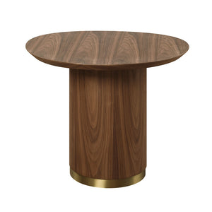 English Elm Willene Round Pedestal End Table Walnut Veneer Mid-century Modern Living Room Accent B2726S00578