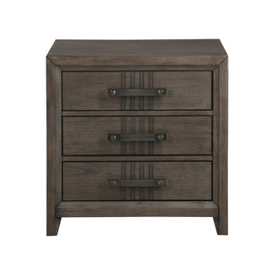 English Elm Doyla Taupe 3-Drawer Nightstand With Full Extension Glides