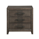 Taupe 3-Drawer Nightstand with Smooth Glides, Elegant Design - 27