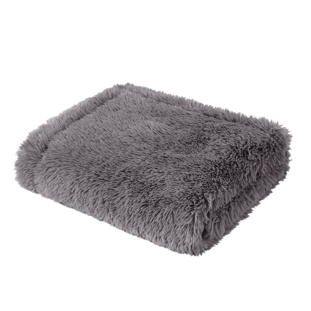 JLA Home Madison Park - Faux Fur Throw 50x60" Madison Park Haven Plush Long Faux Fur with Velvet Reverse, Machine Washable, Oeko-Tex Certified Luxe MP50-8242