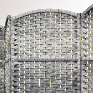 English Elm Homcom 4 Panel Folding Privacy Screen, Hand-Woven Wood Room Divider For Stylish Home Office & Bedroom W2225P217941