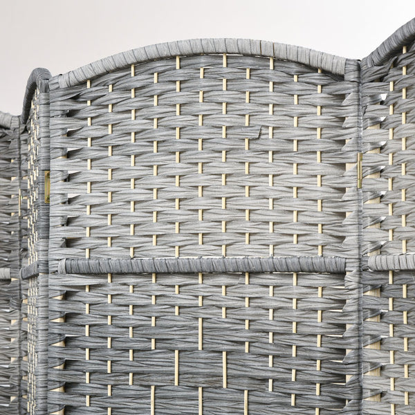 English Elm Homcom 4 Panel Folding Privacy Screen, Hand-Woven Wood Room Divider For Stylish Home Office & Bedroom W2225P217941