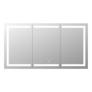 English Elm Smart Led Mirror Cabinet with Anti-fog Dimming Gfci Outlet Bathroom Storage W637P252345