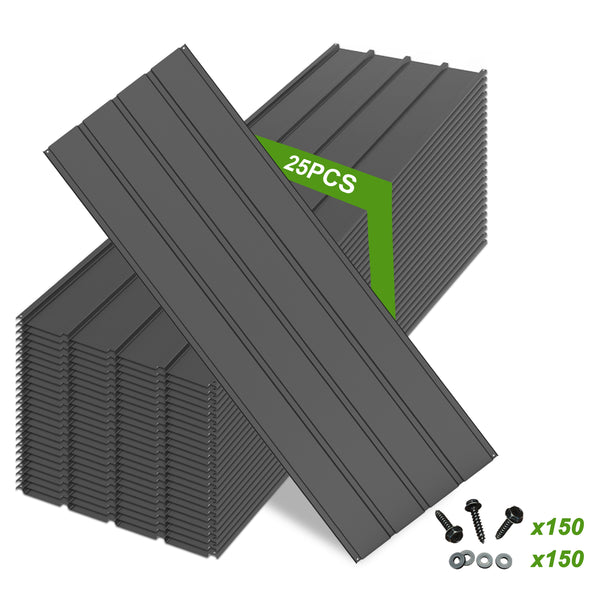 English Elm 25 Pcs Metal Roofing Panels - Durable Galvanized Sheets For Easy Diy Projects, Sheds, And More! W1859P387317