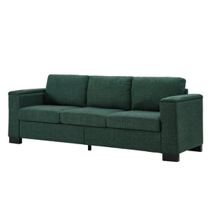 English Elm 93.7" Modern Living Room Sofa with Cup Holder & Hidden Storage, Upholstered Polyester, Durable Frame Green W1097S00195