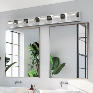 English Elm Modern Bathroom Vanity Lighting 6-Light Led Vanity Lights Over Mirror Bath Wall Lighting