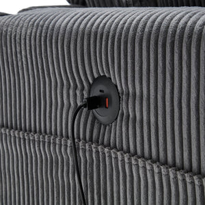 English Elm United Cozy Chaise Lounge Sofa Bed With Usb Charging, Cup Holders & Adjustable Backrest For Comfort W1568S00163-GIGA