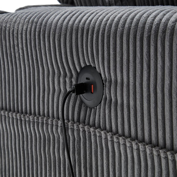 English Elm United Cozy Chaise Lounge Sofa Bed With Usb Charging, Cup Holders & Adjustable Backrest For Comfort W1568S00163-GIGA