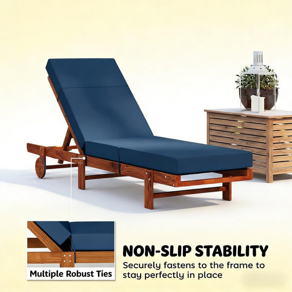 English Elm Outdoor Chaise Lounge Cushion Set Uv Resistant Polyester with Foam Fill for Patio T3971P475974