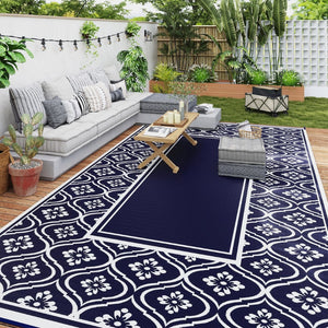 English Elm Outsunny Reversible Polypropylene Outdoor Rug Waterproof Patio Camping Mat with Carry Bag W2225P485605
