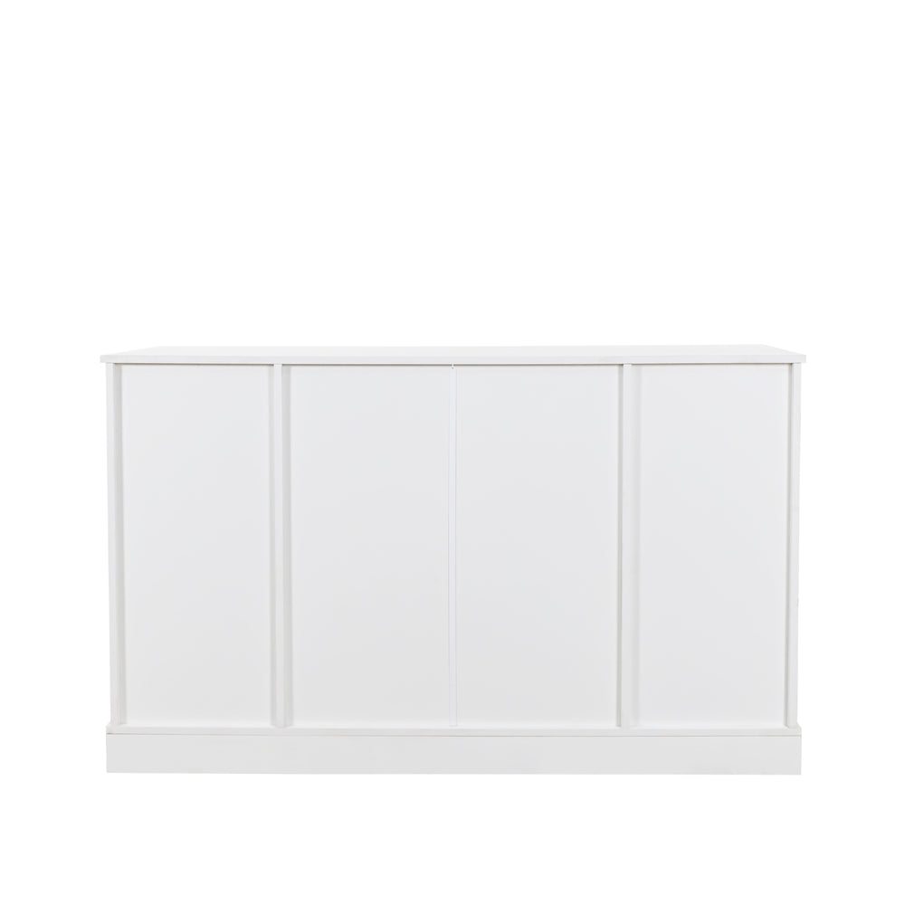 English Elm Buffet Modern Sideboard with Doors — White Storage Cabinet with Drawer, Adjustable Shelves, Coffee Bar Surface W331S00161