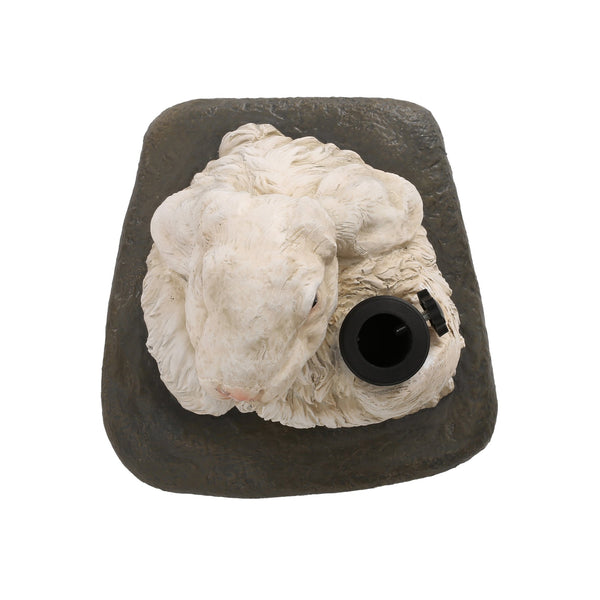 English Elm Christopher Knight Home® - RABBIT Concrete Umbrella Base Matte White - 50lb Resin-Finish Decorative Stand with 3 Adapters, 16" H 67764.00WHI