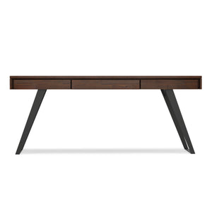 English Elm Lowry Large Industrial Desk - Distressed Charcoal Brown, Solid Hardwood, Ample Workspace & Storage B136P158881
