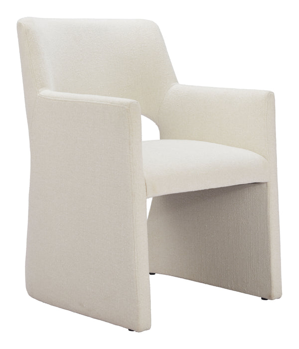 Minet Dining Chair Linen White 109998 Zuo Modern