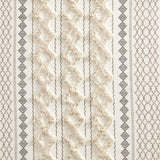 INK+IVY Imani Mid-Century Cotton Printed Curtain Panel with Chenille Stripe and Lining II40-1180 Ivory