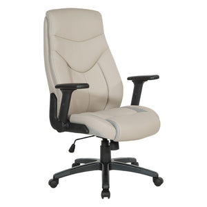 OSP Home Furnishings Exec Bonded Leather High Back Office Chair with Lumbar Support and Ergonomic Tilt Taupe EC90200-EC21
