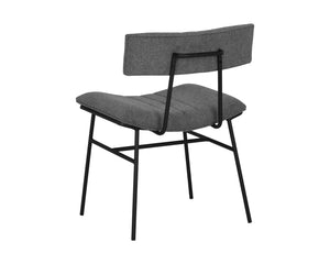 Sunpan Buca Dining Chair - Contemporary Belfast Koala Grey with Sleek Black Iron Frame for Modern Spaces