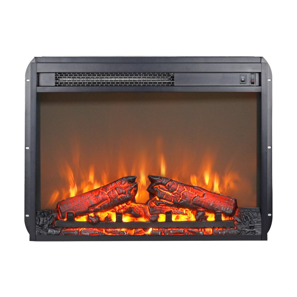 English Elm 23 Inch Electric Fireplace Insert with Flickering Log Flame and 5000 Btu Heater W1769P255456