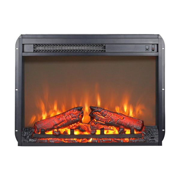 English Elm 23 Inch Electric Fireplace Insert with Flickering Log Flame and 5000 Btu Heater W1769P255456