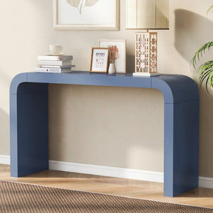 English Elm U_style Acacia Veneer Minimalist Console Table Slim Two Leg Frame for Entryway Halls N711P213374V