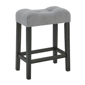English Elm 59 Inch Bar Table Set with Power Outlet Rubberwood Frame and 3 Linen Stools Black W2972P385253