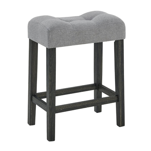 English Elm 59 Inch Bar Table Set with Power Outlet Rubberwood Frame and 3 Linen Stools Black W2972P385253