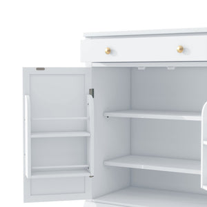 English Elm Topmax Freestanding Modern Kitchen Pantry Cabinet With Adjustable Shelves & Drawer N717P221574K-GIGA