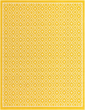 Unique Loom Outdoor Trellis Kafes Machine Made Geometric Rug Yellow, Ivory 7' 10" x 10' 0"