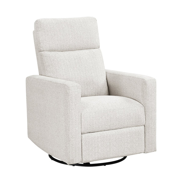 English Elm Contemporary Olathe Swivel Gliding Recliner Chair in Quartz Chenille with Smooth 360° Motion Comfort Off White 31 L x 30.5 W x 26 H B011P396183