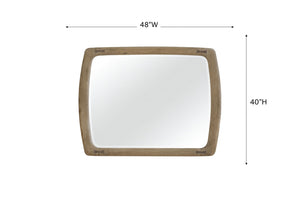 English Elm English Knotty Oak Frame Wall Mirror with Bowtie Inlays for Rustic Farmhouse Decor B2699P437954