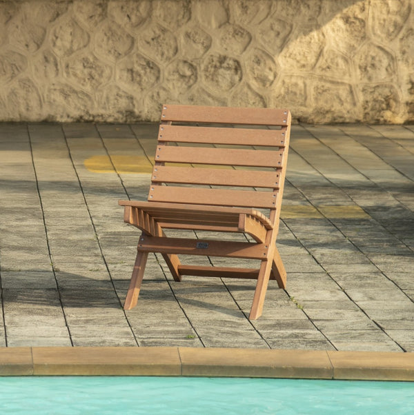 English Elm Grandcourt Recycled Hdpe Outdoor Folding Chair with Marine Grade Hardware for Patio Use Teak B2745P409669
